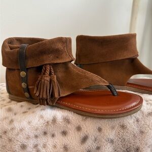 MIA Brown Suede Tassel Sandals | 8.5